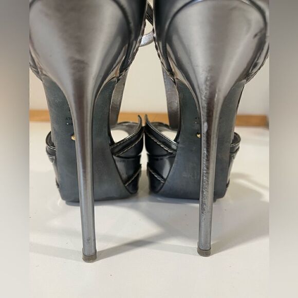 Sergio Rossi Silver/Gray Metallic Heels - Picture 9 of 11